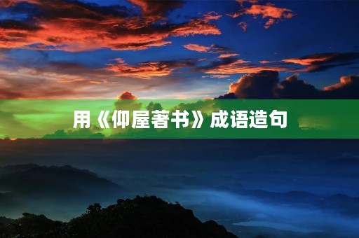 用《仰屋著书》成语造句