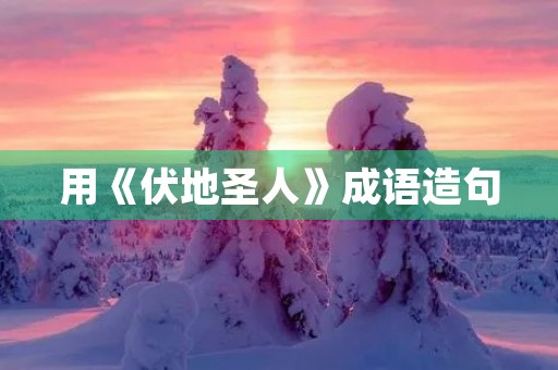 用《伏地圣人》成语造句 用《伏地圣人》成语造句