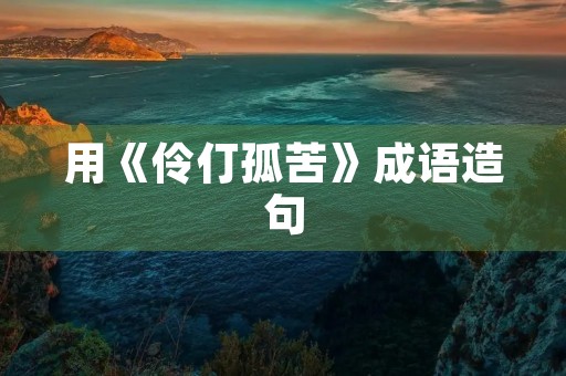 用《伶仃孤苦》成语造句