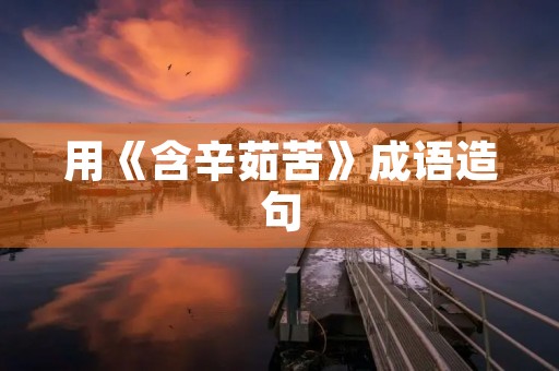 用《含辛茹苦》成语造句 用《含辛茹苦》成语造句