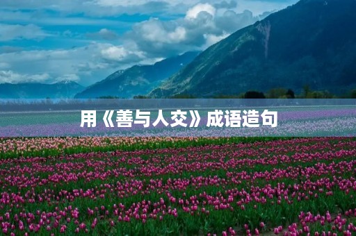 用《善与人交》成语造句