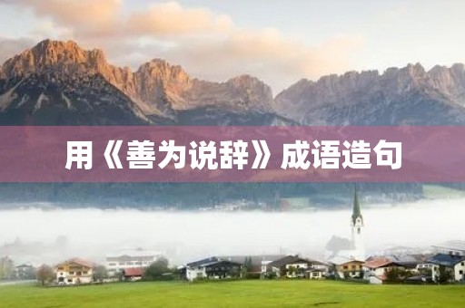 用《善为说辞》成语造句 用《善为说辞》成语造句