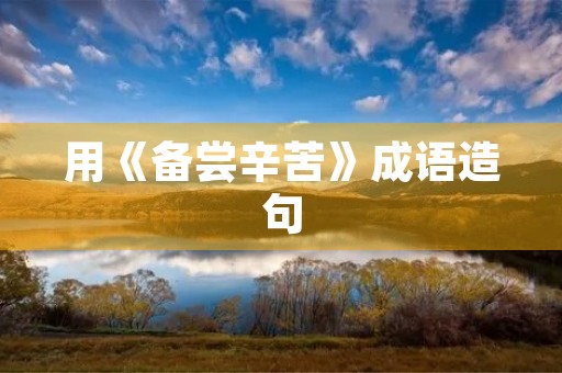 用《备尝辛苦》成语造句