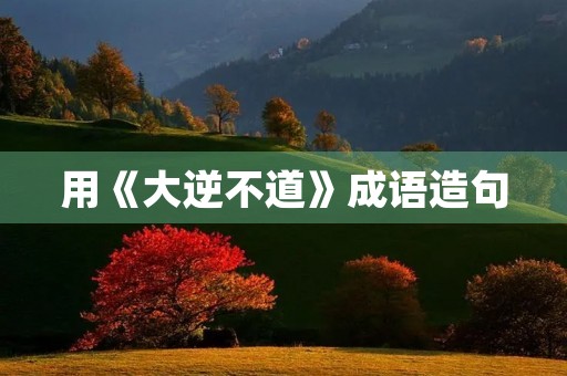 用《大逆不道》成语造句 用《大逆不道》成语造句
