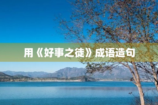 用《好事之徒》成语造句