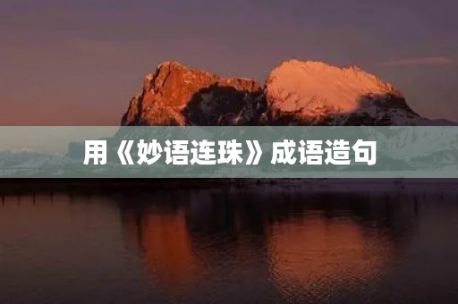 用《妙语连珠》成语造句 用《妙语连珠》成语造句