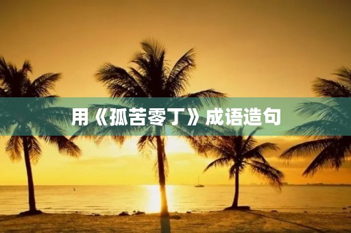 用《孤苦零丁》成语造句