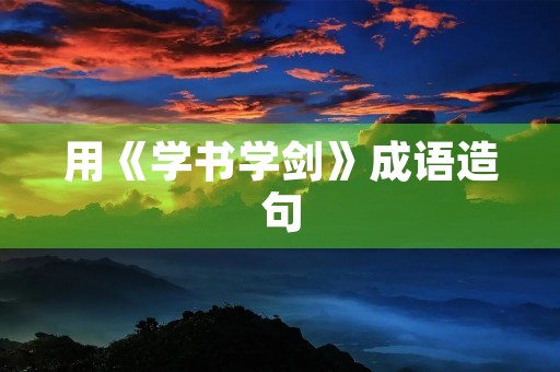 用《学书学剑》成语造句