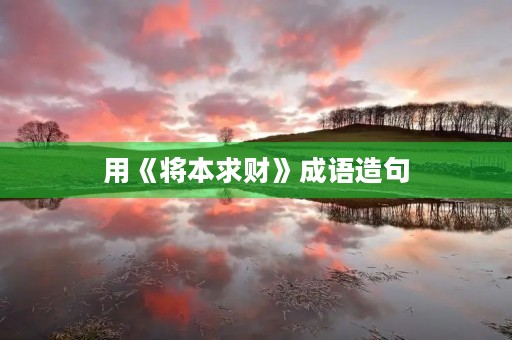 用《将本求财》成语造句 用《将本求财》成语造句