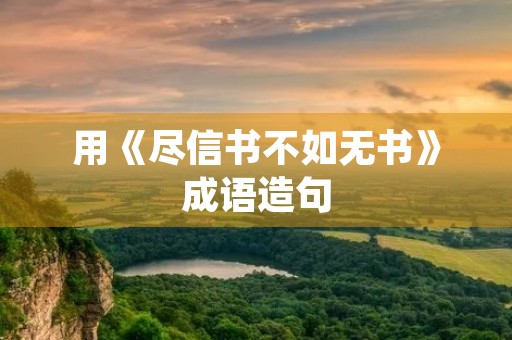 用《尽信书不如无书》成语造句