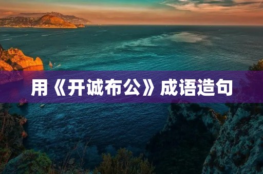 用《开诚布公》成语造句 用《开诚布公》成语造句