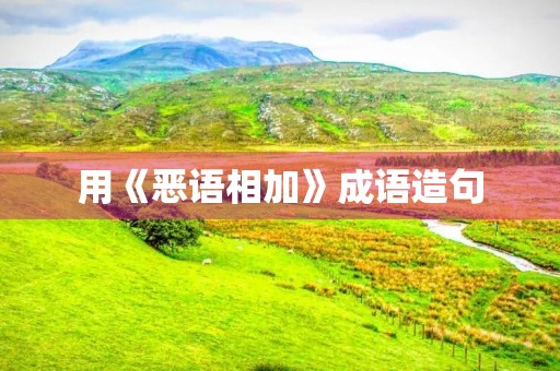 用《恶语相加》成语造句