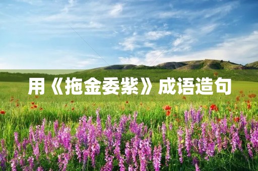用《拖金委紫》成语造句