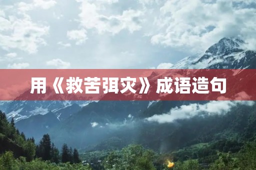 用《救苦弭灾》成语造句