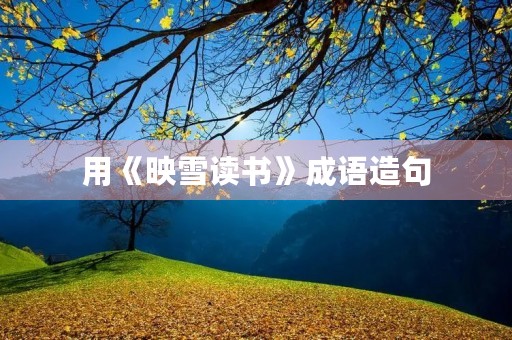用《映雪读书》成语造句 用《映雪读书》成语造句