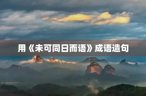 用《未可同日而语》成语造句