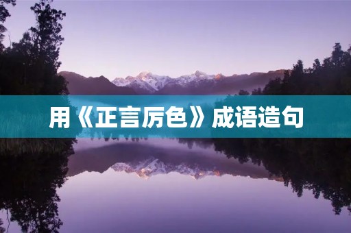 用《正言厉色》成语造句 用《正言厉色》成语造句