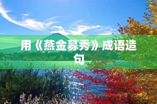 用《燕金募秀》成语造句 用《燕金募秀》成语造句