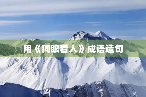 用《狗眼看人》成语造句