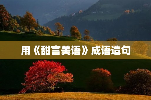 用《甜言美语》成语造句
