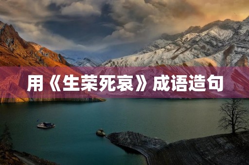 用《生荣死哀》成语造句 用《生荣死哀》成语造句
