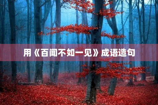 用《百闻不如一见》成语造句