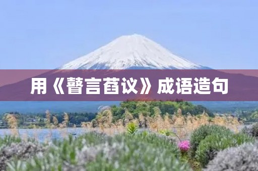 用《瞽言萏议》成语造句 用《瞽言萏议》成语造句