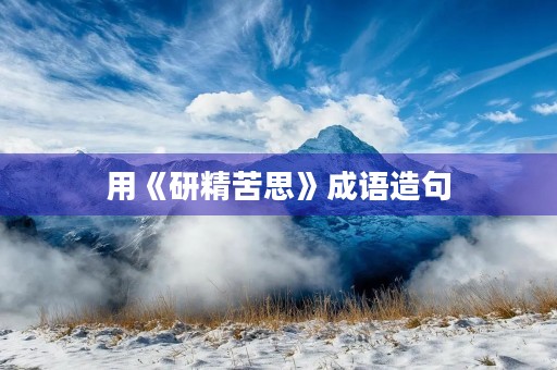 用《研精苦思》成语造句 用《研精苦思》成语造句