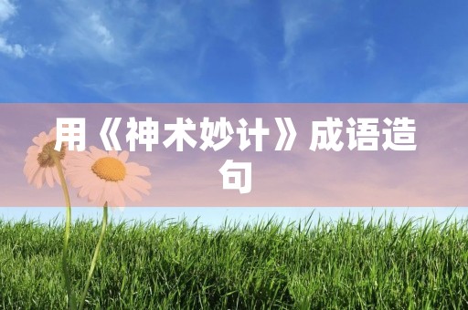 用《神术妙计》成语造句