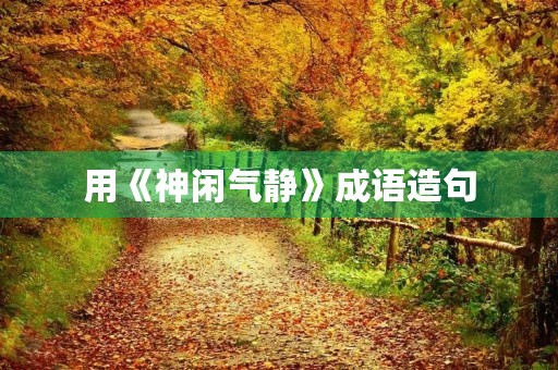 用《神闲气静》成语造句