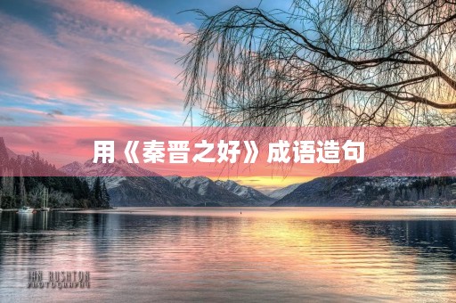 用《秦晋之好》成语造句 用《秦晋之好》成语造句