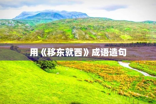用《移东就西》成语造句 用《移东就西》成语造句