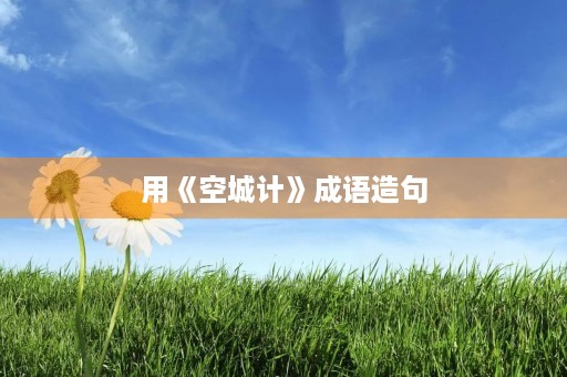 用《空城计》成语造句 用《空城计》成语造句