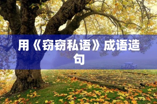 用《窃窃私语》成语造句 用《窃窃私语》成语造句