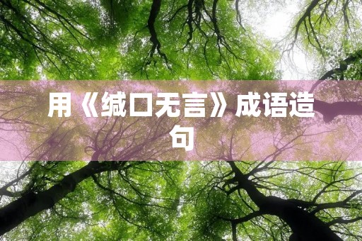 用《缄口无言》成语造句 用《缄口无言》成语造句