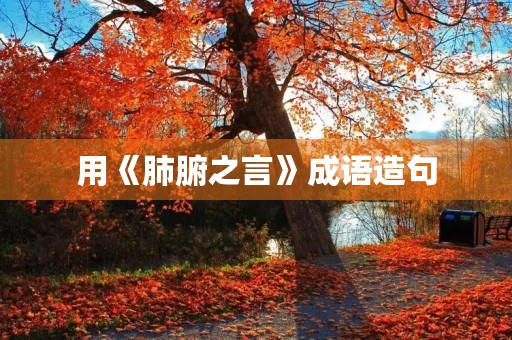 用《肺腑之言》成语造句 用《肺腑之言》成语造句