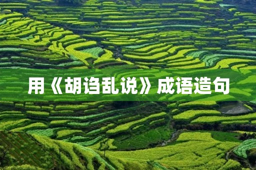 用《胡诌乱说》成语造句 用《胡诌乱说》成语造句