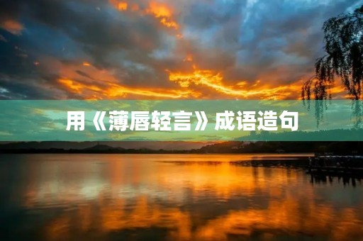 用《薄唇轻言》成语造句