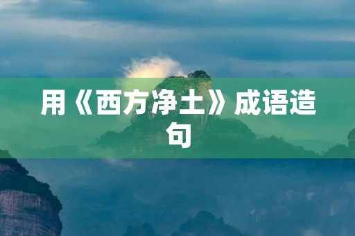 用《西方净土》成语造句