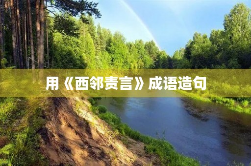 用《西邻责言》成语造句 用《西邻责言》成语造句