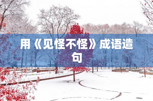 用《见怪不怪》成语造句 用《见怪不怪》成语造句