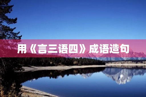 用《言三语四》成语造句