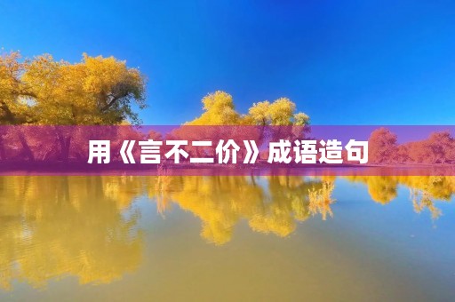 用《言不二价》成语造句