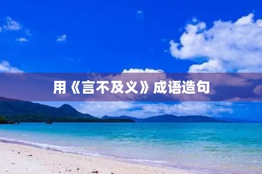 用《言不及义》成语造句 用《言不及义》成语造句