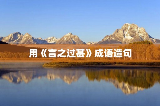 用《言之过甚》成语造句