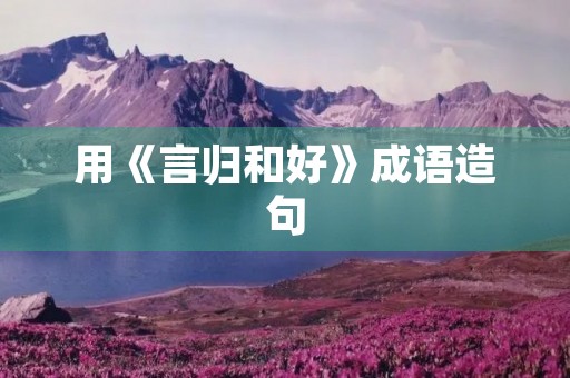 用《言归和好》成语造句 用《言归和好》成语造句