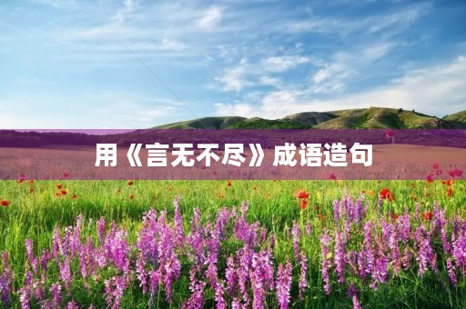用《言无不尽》成语造句