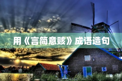 用《言简意赅》成语造句