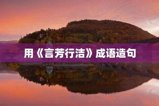 用《言芳行洁》成语造句 用《言芳行洁》成语造句