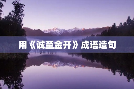 用《诚至金开》成语造句 用《诚至金开》成语造句